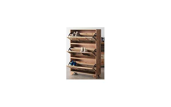 Mueble Zapatero Alto 6 Cajones 2 Puertas Rustico Rattan Ancosta
