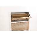 Mueble Zapatero Alto 6 Cajones 2 Puertas Rustico Rattan Ancosta