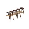Pach 4 Sillones Brazos Madera Toon Nogal Cuerda Alcidad