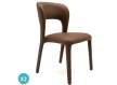 Pack 2 Sillas Comedor Tapizadas Polipiel Marrón Serie Allois
