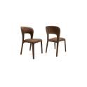 Pack 2 Sillas Comedor Tapizadas Polipiel Marrón Serie Allois