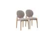 Pack 2 Sillas Tapizadas Beige Para Comedor Serie Aleine