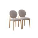 Pack 2 Sillas Tapizadas Beige Para Comedor Serie Aleine