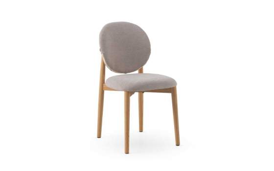 Pack 2 Sillas Tapizadas Beige Para Comedor Serie Aleine