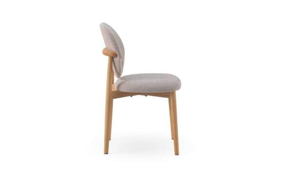 Pack 2 Sillas Tapizadas Beige Para Comedor Serie Aleine