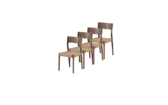 Pack 4 Sillas Comedor Diseño Madera Fresno Nogal Alcidad