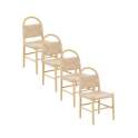 Pack 4 Sillas Comedor Madera Cuerda Fresno Natural Alosta