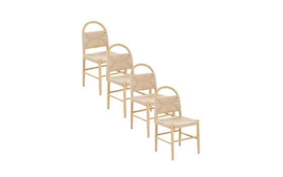 Pack 4 Sillas Comedor Madera Cuerda Fresno Natural Alosta