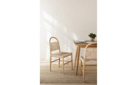 Pack 4 Sillas Comedor Madera Cuerda Fresno Natural Alosta
