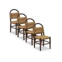 Pack 4 Sillas Comedor Madera Cuerda Fresno Nogal Serie Alosta