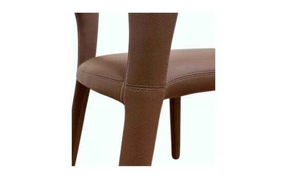 Pack 4 Sillas Comedor Tapizadas Polipiel Marrón Serie Allois