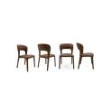 Pack 4 Sillas Comedor Tapizadas Polipiel Marrón Serie Allois