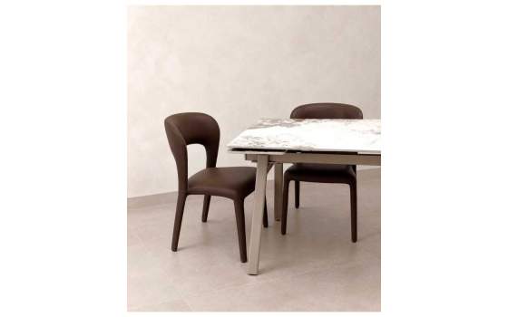 Pack 4 Sillas Comedor Tapizadas Polipiel Marrón Serie Allois