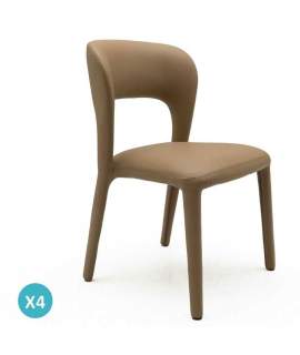 Pack 4 Sillas Comedor Tapizadas Polipiel Vison Serie Allois