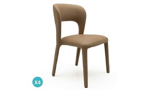 Pack 4 Sillas Comedor Tapizadas Polipiel Vison Serie Allois
