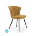 Set 4 Sillas Modernas Tapizadas Mostaza Patas Metalicas Aldegati