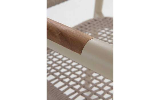 Pack 4 Sillones Aluminio Trenzado en Cuerda Color Arena Azpary