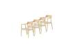 Pack 4 Sillones Brazos Madera Natural Cuerda Serie Alcidad
