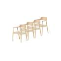 Pack 4 Sillones Brazos Madera Natural Cuerda Serie Alcidad