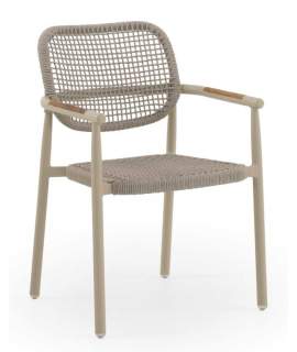 Pack 4 Sillones Aluminio Trenzado en Cuerda Color Arena Azpary