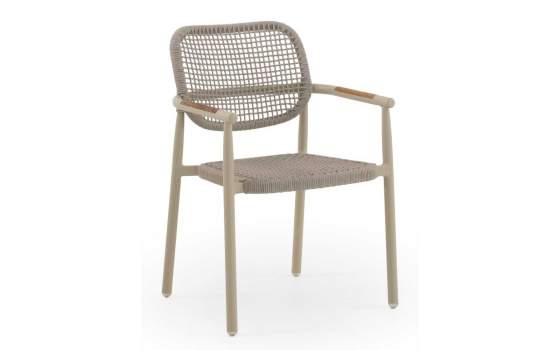 Pack 4 Sillones Aluminio Trenzado en Cuerda Color Arena Azpary