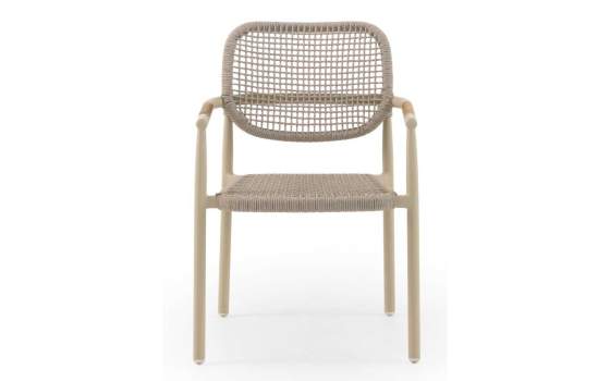 Pack 4 Sillones Aluminio Trenzado en Cuerda Color Arena Azpary