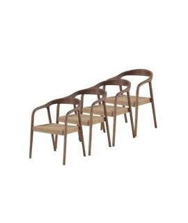 Pack 4 Sillones Diseño en Madera Fresno Nogal Serie Acalt