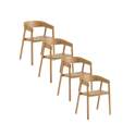 Pack 4 Sillones Roble Actual Escandinavo Serie Abial