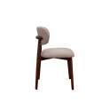 Pack de 2 Sillas Madera Roble Tapizado Beige Serie Allois