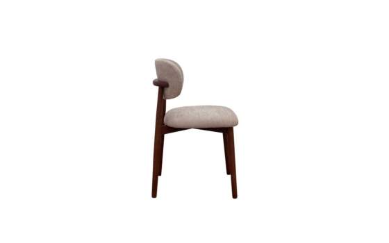 Pack de 2 Sillas Madera Roble Tapizado Beige Serie Allois