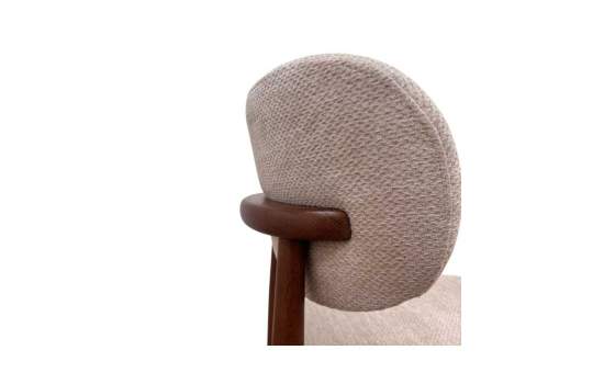 Pack de 2 Sillas Madera Roble Tapizado Beige Serie Allois