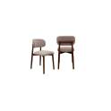Pack de 2 Sillas Madera Roble Tapizado Beige Serie Allois
