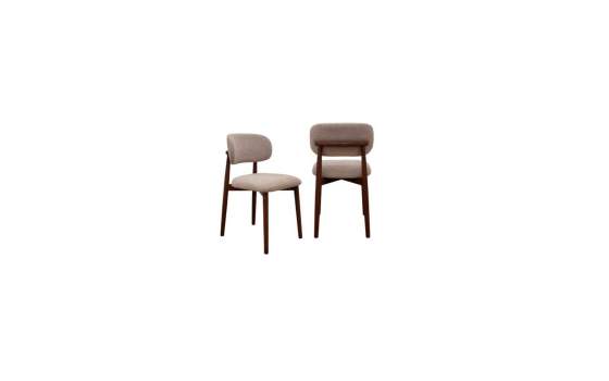 Pack de 2 Sillas Madera Roble Tapizado Beige Serie Allois