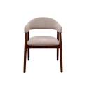 Pack de 2 Sillones Madera Roble Tapizado Beige Serie Allois