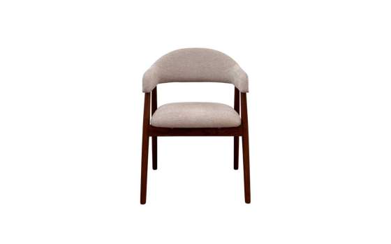 Pack de 2 Sillones Madera Roble Tapizado Beige Serie Allois