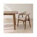 Pack de 2 Sillones Madera Roble Tapizado Beige Serie Allois