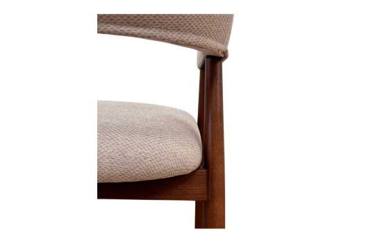 Pack de 2 Sillones Madera Roble Tapizado Beige Serie Allois