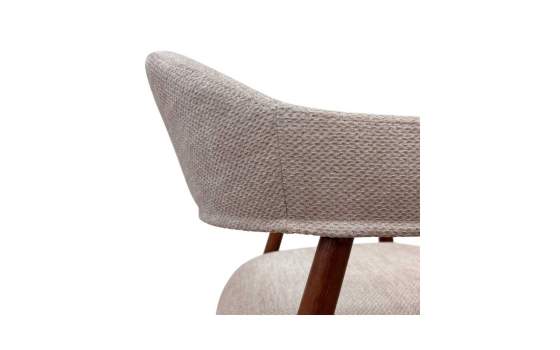 Pack de 2 Sillones Madera Roble Tapizado Beige Serie Allois