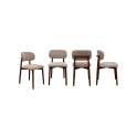 Pack de 4 Sillas Madera Roble Tapizado Beige Serie Allois