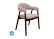 Pack de 4 Sillones Madera Roble Tapizado Beige Serie Allois