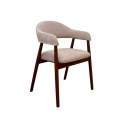 Pack de 4 Sillones Madera Roble Tapizado Beige Serie Allois