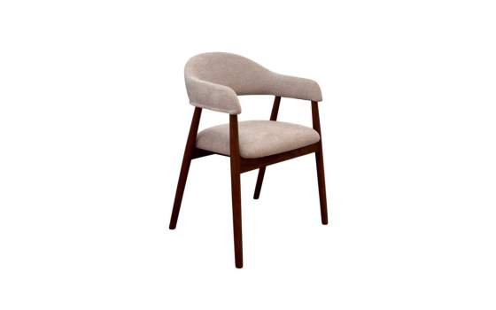 Pack de 4 Sillones Madera Roble Tapizado Beige Serie Allois