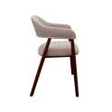Pack de 4 Sillones Madera Roble Tapizado Beige Serie Allois