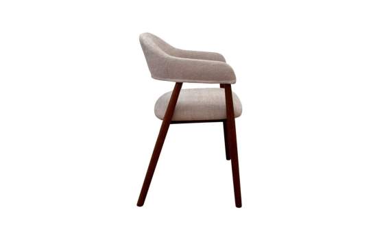Pack de 4 Sillones Madera Roble Tapizado Beige Serie Allois