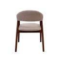 Pack de 4 Sillones Madera Roble Tapizado Beige Serie Allois