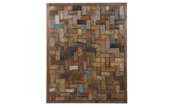 Panel Decoracion Rectangular Madera Multicolor Serie Aldissone