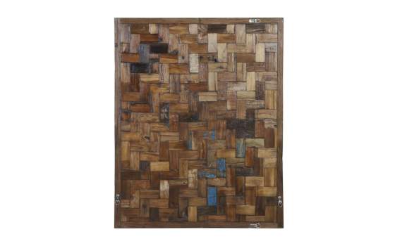 Panel Decoracion Rectangular Madera Multicolor Serie Aldissone