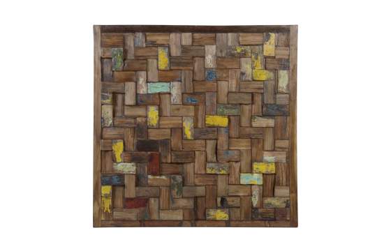 Panel Decoracion Trozos de Madera Multicolor Serie Aldissone