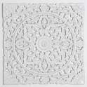 Panel Decorativo Tallado Mandala Oriental Blanco - Serie Adebas