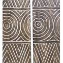 Panel Madera Mango Figuras Geometricas Talladas  Serie Ahulost